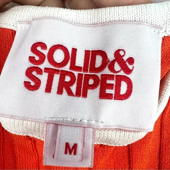 Solid & Striped Kimberly Dress in Flame Rib size M - Picture 8 of 9